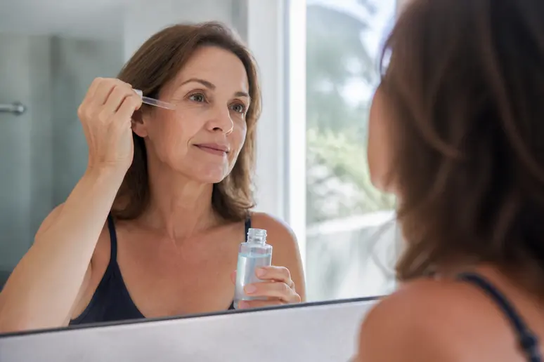Une femme française incorpore le sérum Torriden Dive-In dans sa routine de soins pour une hydratation optimale.
