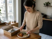 Avis Cheef : la qualité des repas vaut-elle son prix ? Femme préparant un repas équilibré dans sa cuisine lumineuse, illustrant le test Cheef avis qualité prix